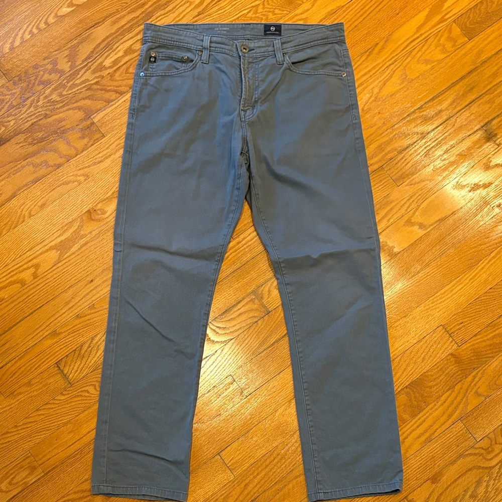 Dusty Blue Casual Straight-Leg Pants
